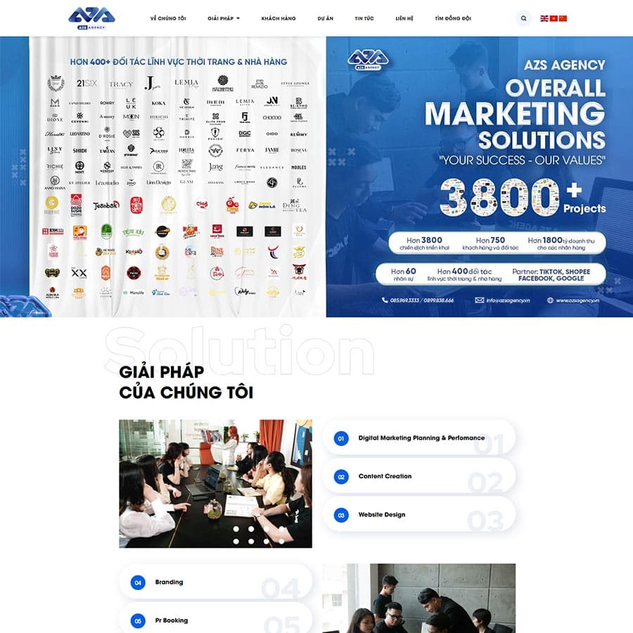 Mẫu website Agency Marketing — nguồn ThemeWP