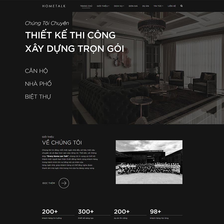 Mẫu website Kiến trúc & Xây dựng — nguồn ThemeWP